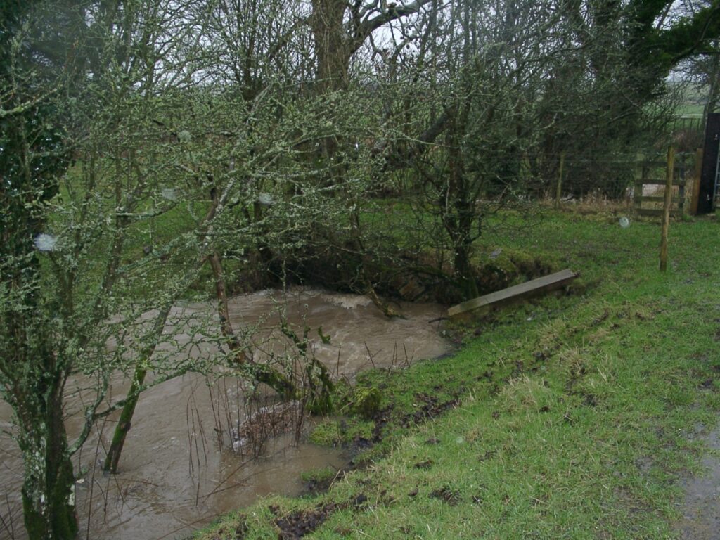 2004 Jan 31 Dovenby Beck Flood Level Hits The Drystone Packhorse Bridge