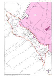 2020 Dovenby village boundary with Allerdale planning REM designation for Dovenby Hall estate