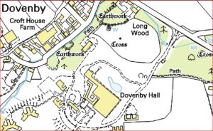 Dovenby Map Dovenby Hall Earthworks Cross old paths