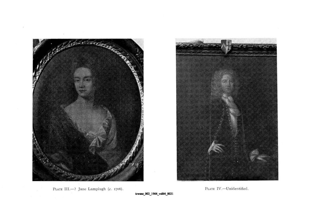 Dovenby Hall 1600 To 1799 Portraits Of Ancestors Jane Lamplugh 1706 Unidentified CWAAS