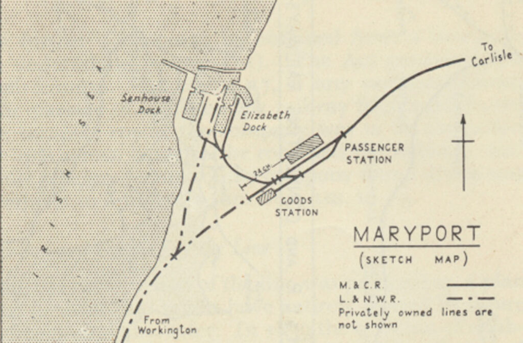 Map Maryport Station And Rail Route To Elizabeth Dock And Senhouse Dock Jpg