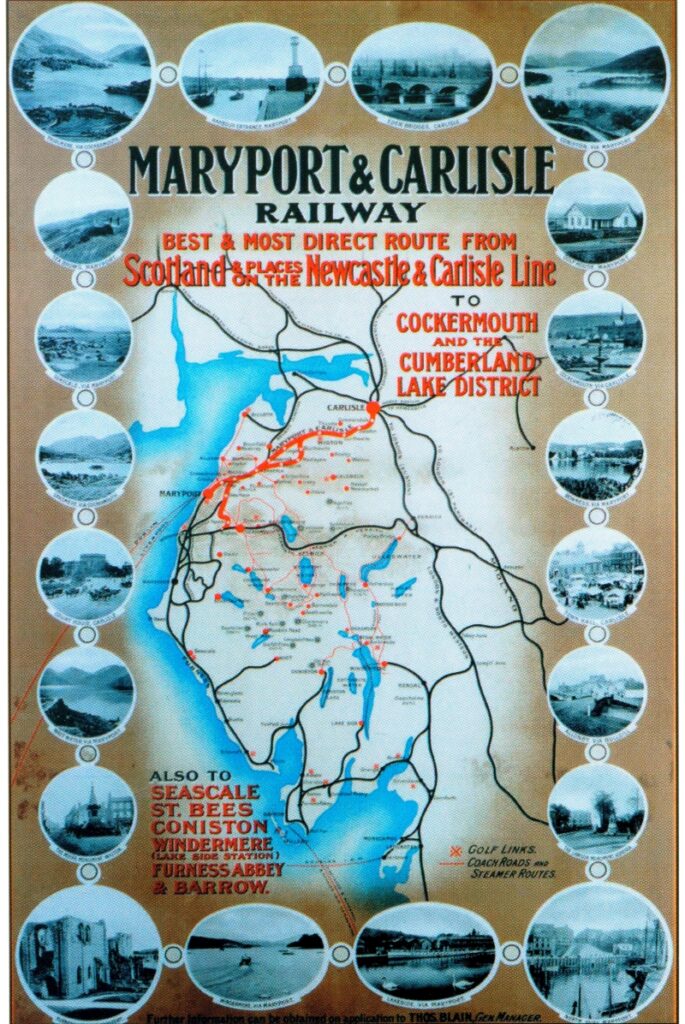 Rail Routes Maryport And Carlisle Railway To Cockermouth And The Cumberland Lake District Poster Jpg